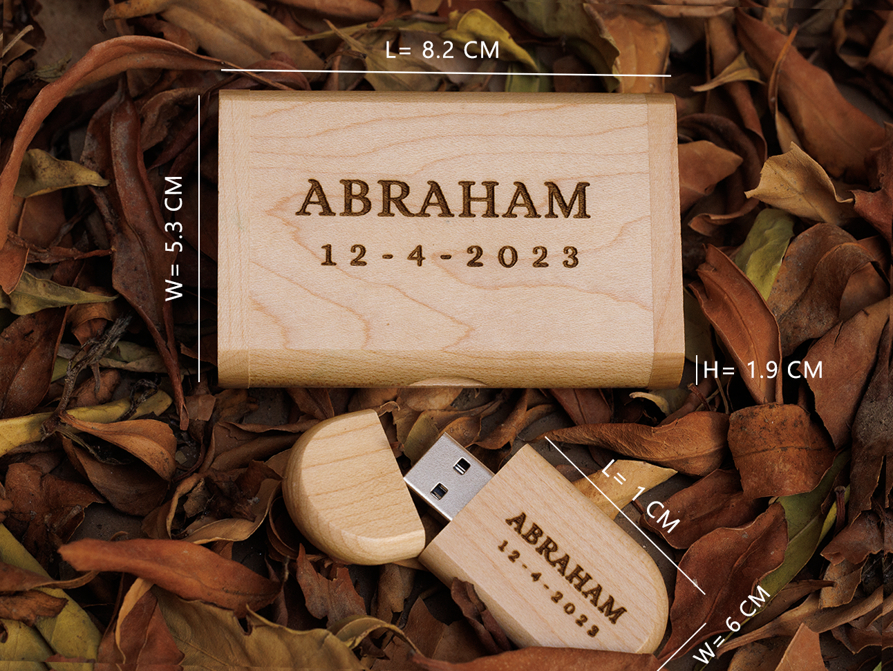 Personalised Wooden USB Box Gift